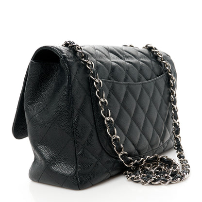 Chanel Caviar Quilted Jumbo Single Flap Black 3 of 11