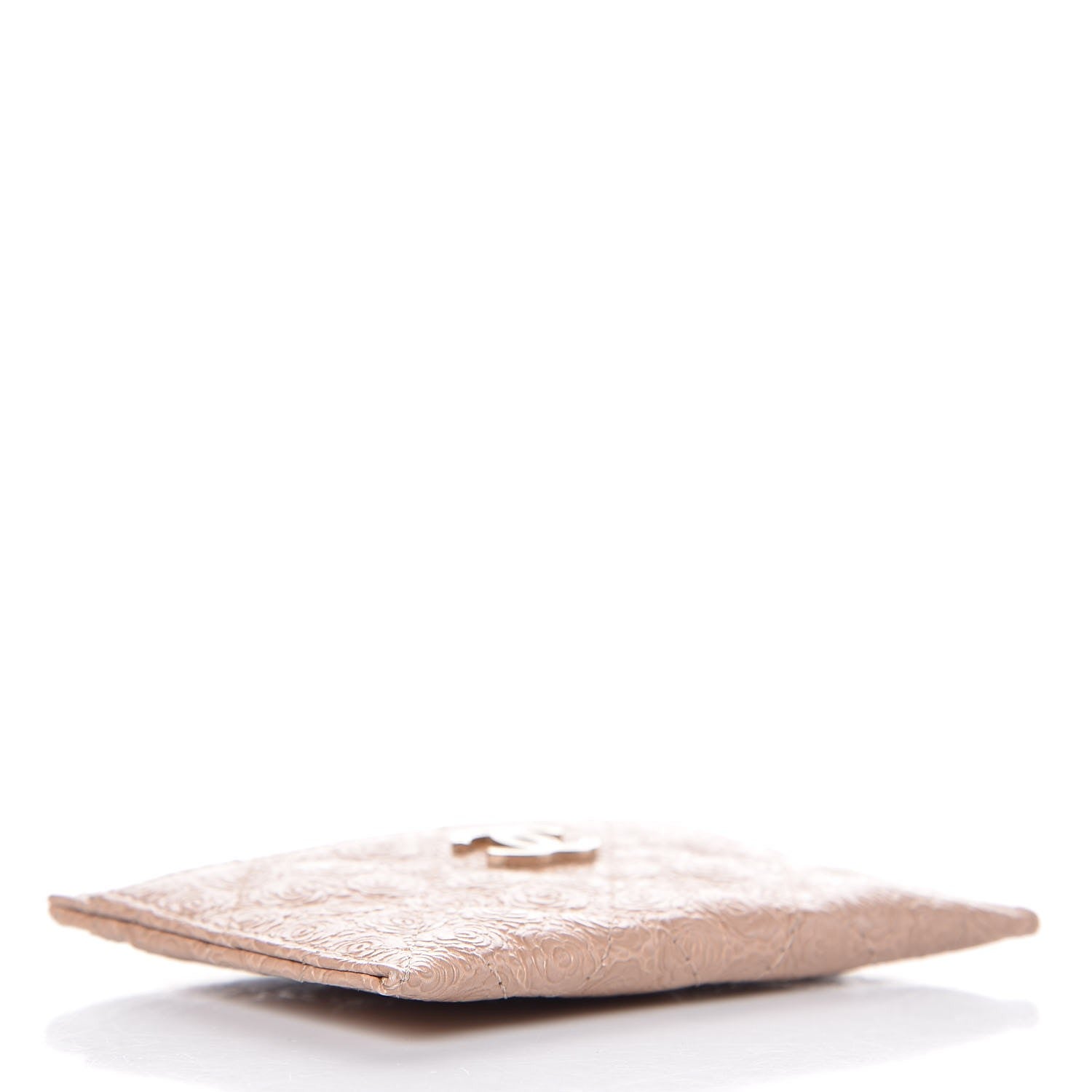 Chanel Camellia Calfskin Embossed Quilted Card Holder Beige 4 of 9