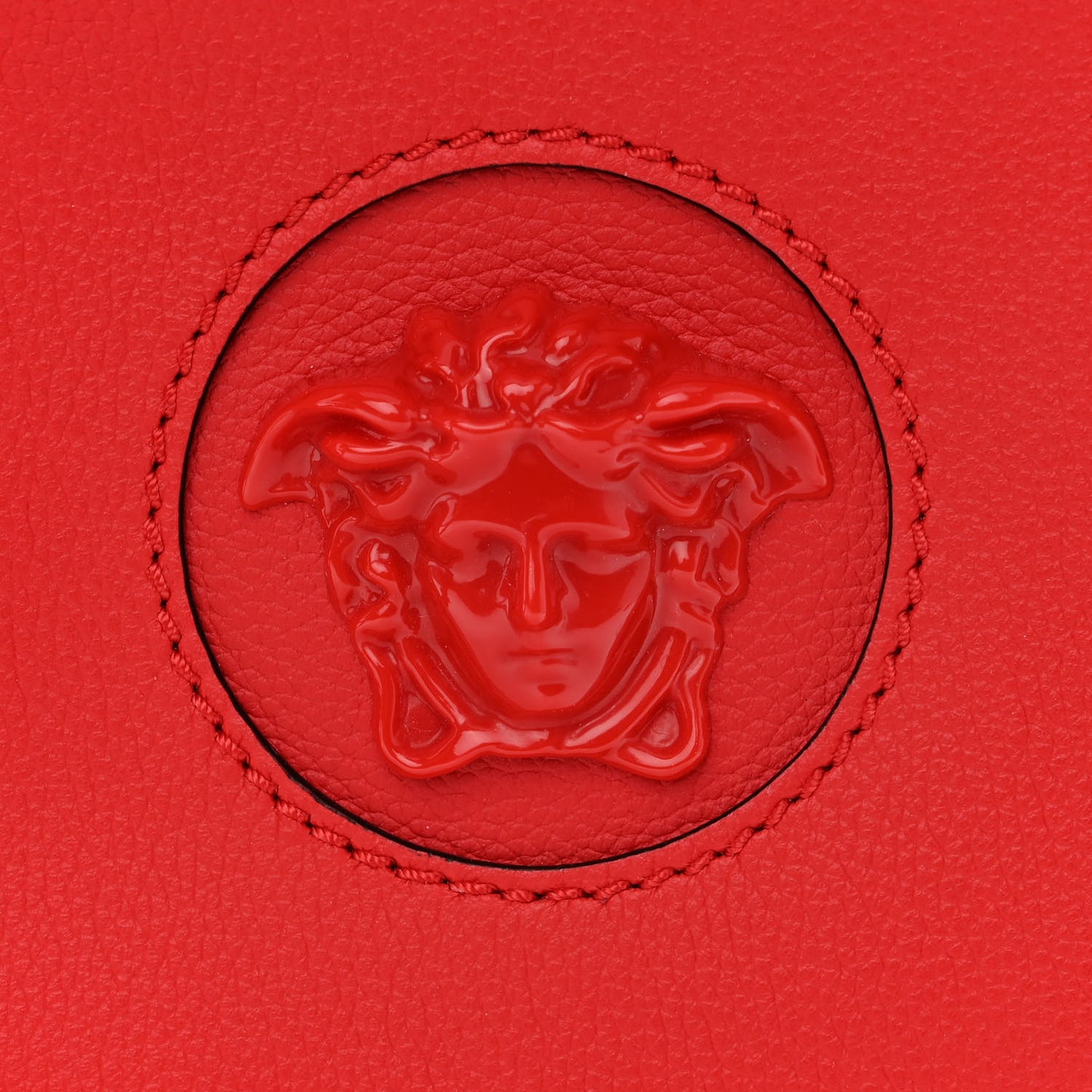 Calfskin La Medusa Round Camera Bag Red