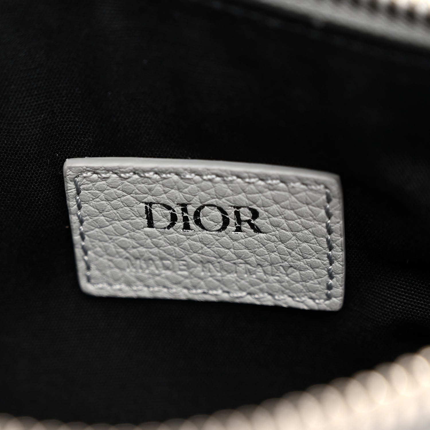 Christian Dior Grained Calfskin Mens Mini Saddle Bag Gray 6 of 9