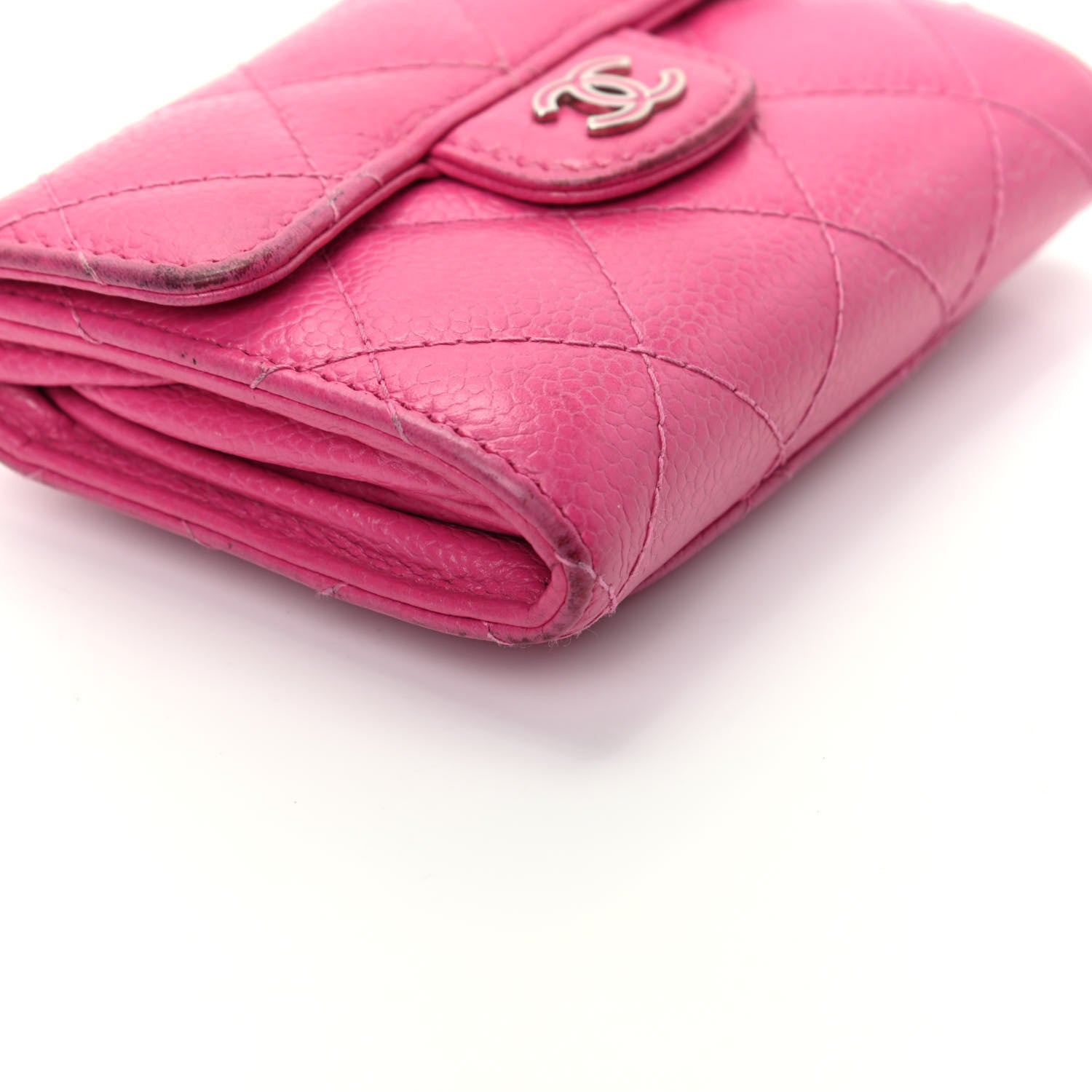 Chanel Caviar Quilted Compact Flap Wallet Pink 10 of 11