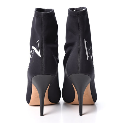 Valentino Garavani Eco Leather VLTN 100mm Sock Booties 38 Black White 5 of 9