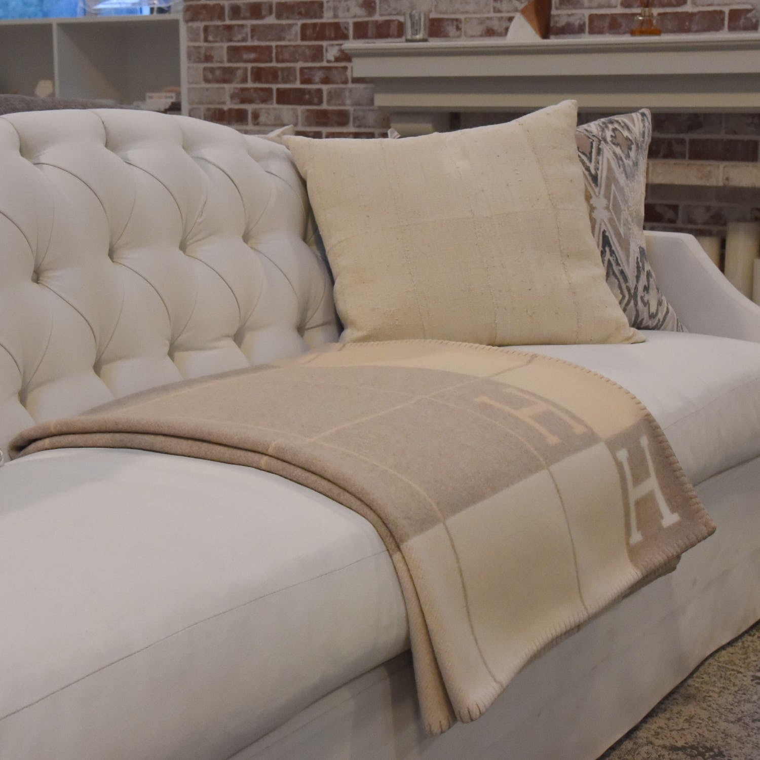 Hermes Wool Cashmere Avalon III Blanket Coco Camomille 2 of 4