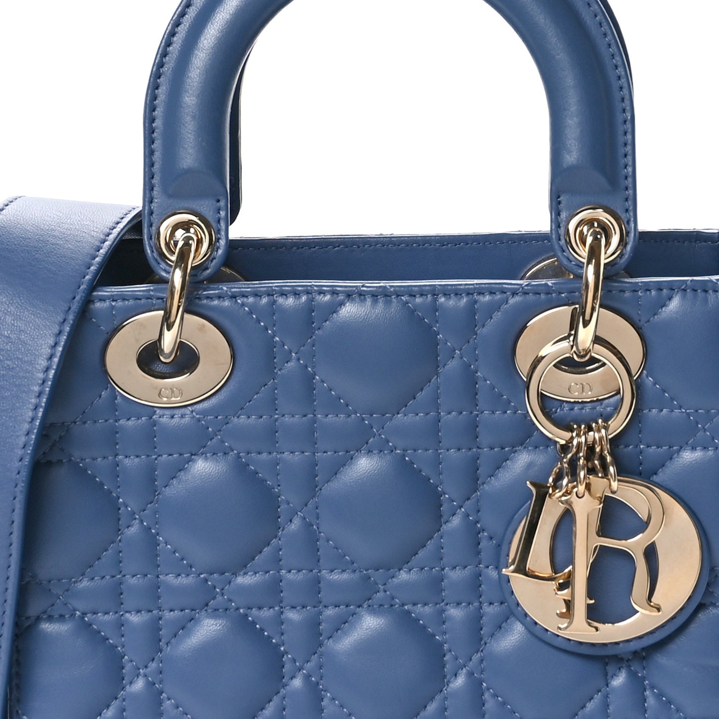 Lambskin Cannage Small My ABCDior Lady Dior Denim Blue