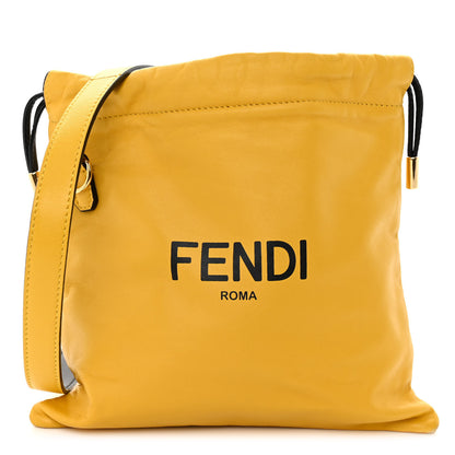 Fendi Soft Nappa Logo Small Drawstring Pouch Bag Sunflower Black 1 of 10
