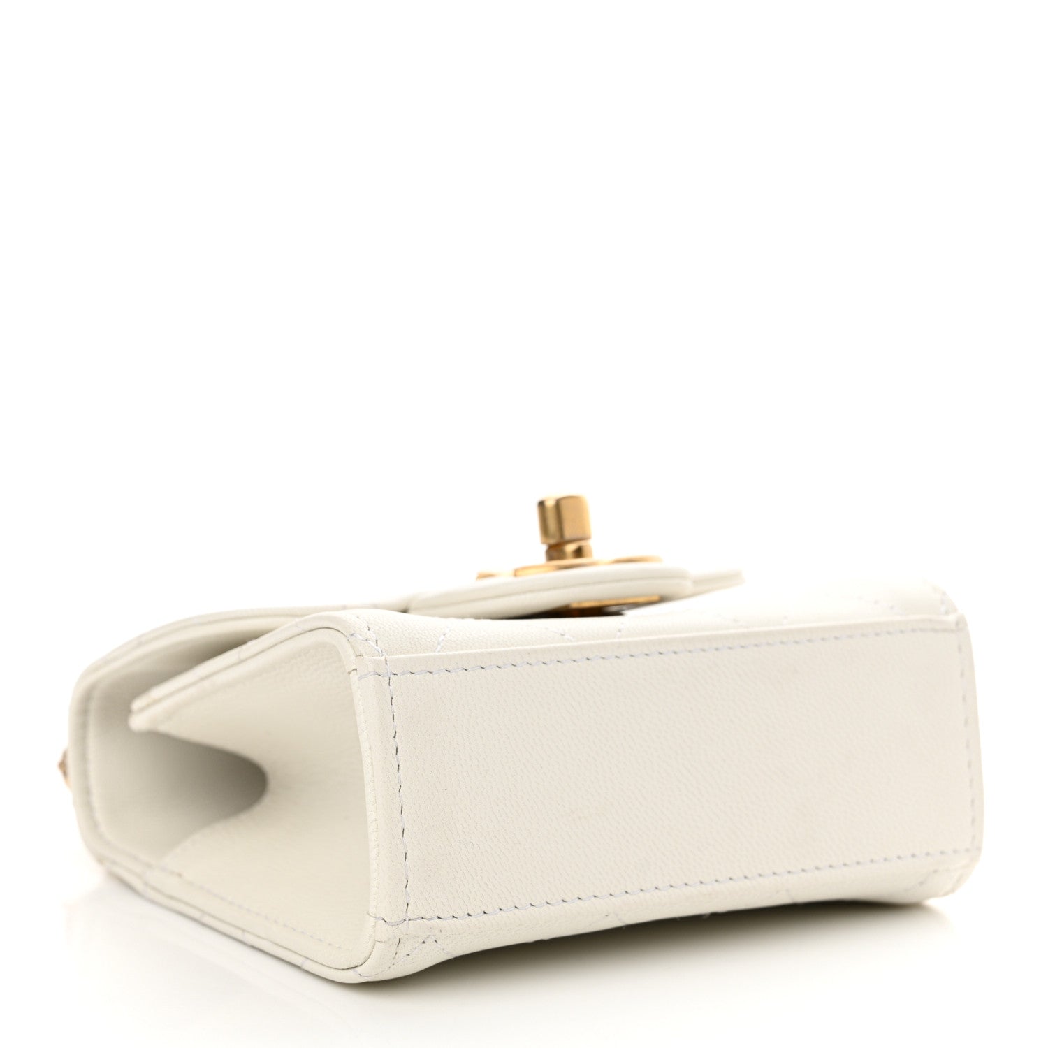 Chanel Goatskin Chic Pearls Clutch On Chain White 4 of 10