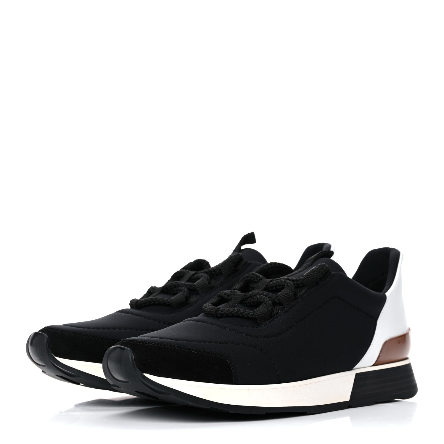 Hermes Technical Canvas Mens Miles Sneakers 40 Black White 3 of 12