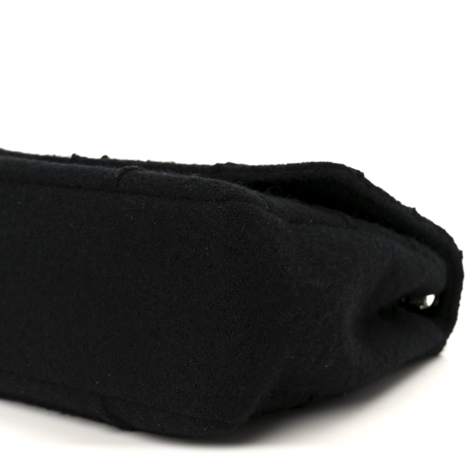 Chanel Wool Jumbo Chocolate Bar Mademoiselle Flap Black 1834669