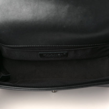 Chanel Calfskin Patent Braided Medium Boy Flap Black 4 of 9
