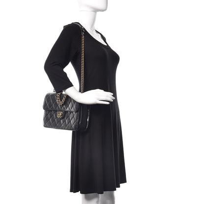 Chanel Glazed Calfskin Quilted Large Perfect Edge Flap Black 2 of 12