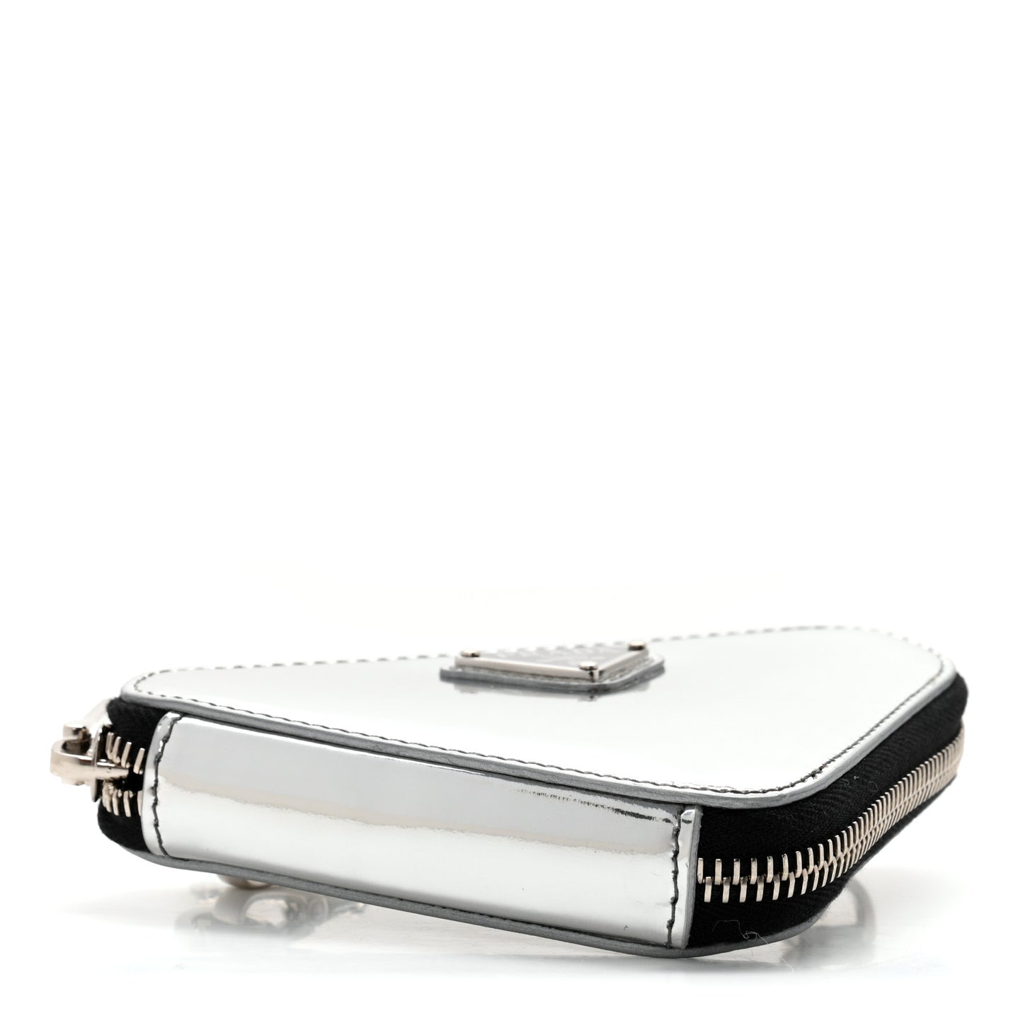 Spazzolato Mini Triangle Chain Crossbody Pouch Argento