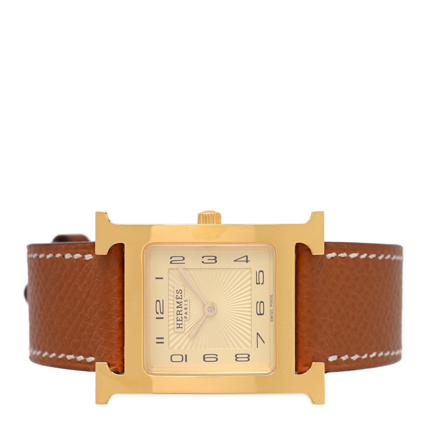 Stainless Steel Epsom 26mm Heure H Hour Quartz Watch Gold