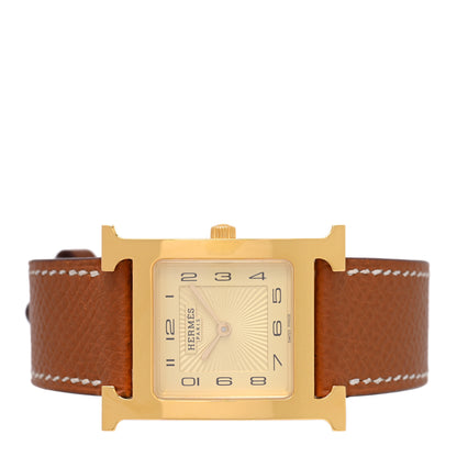Hermes Stainless Steel Epsom 26mm Heure H Hour Quartz Watch Gold 2 of 4