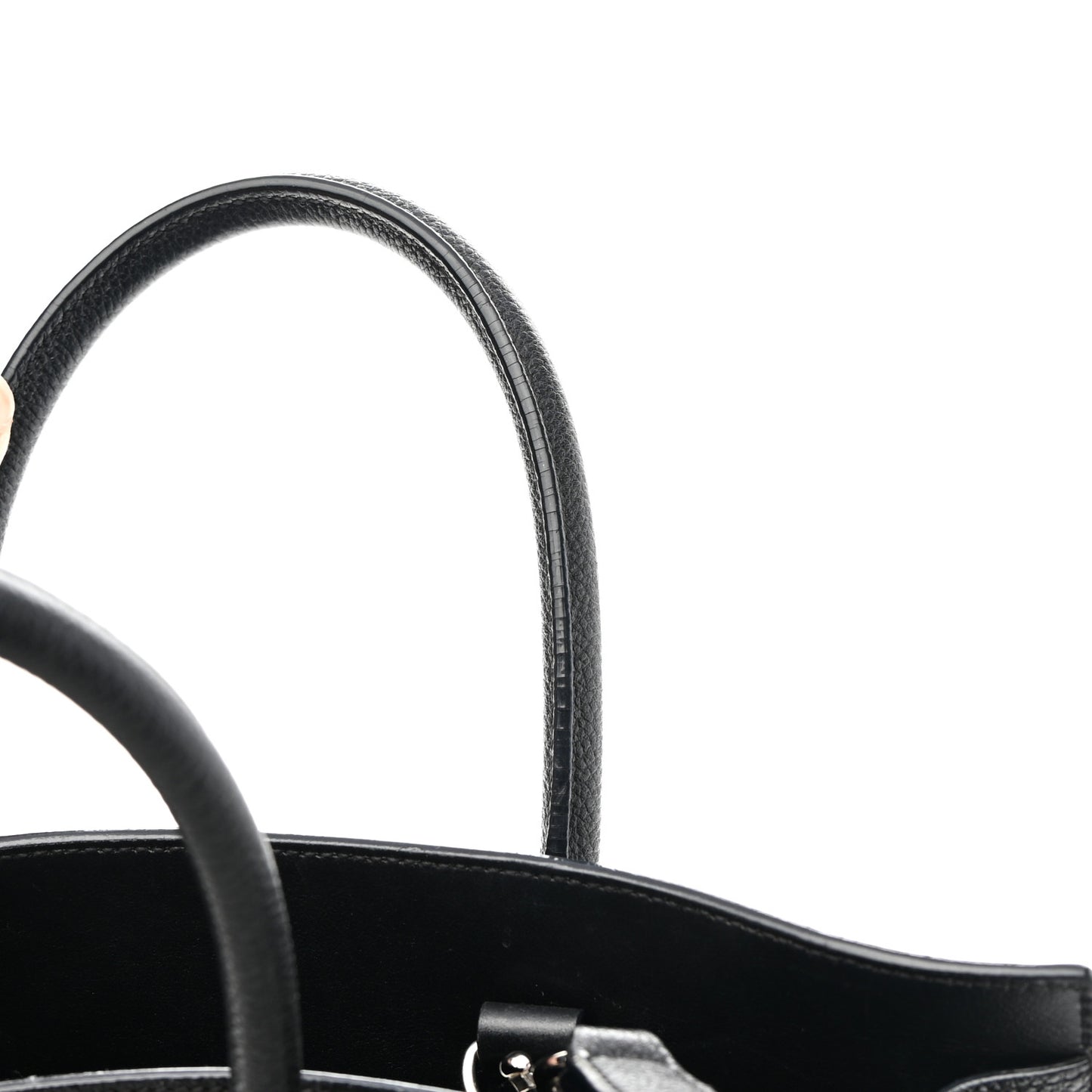 Grained Calfskin Baby Sac De Jour Black