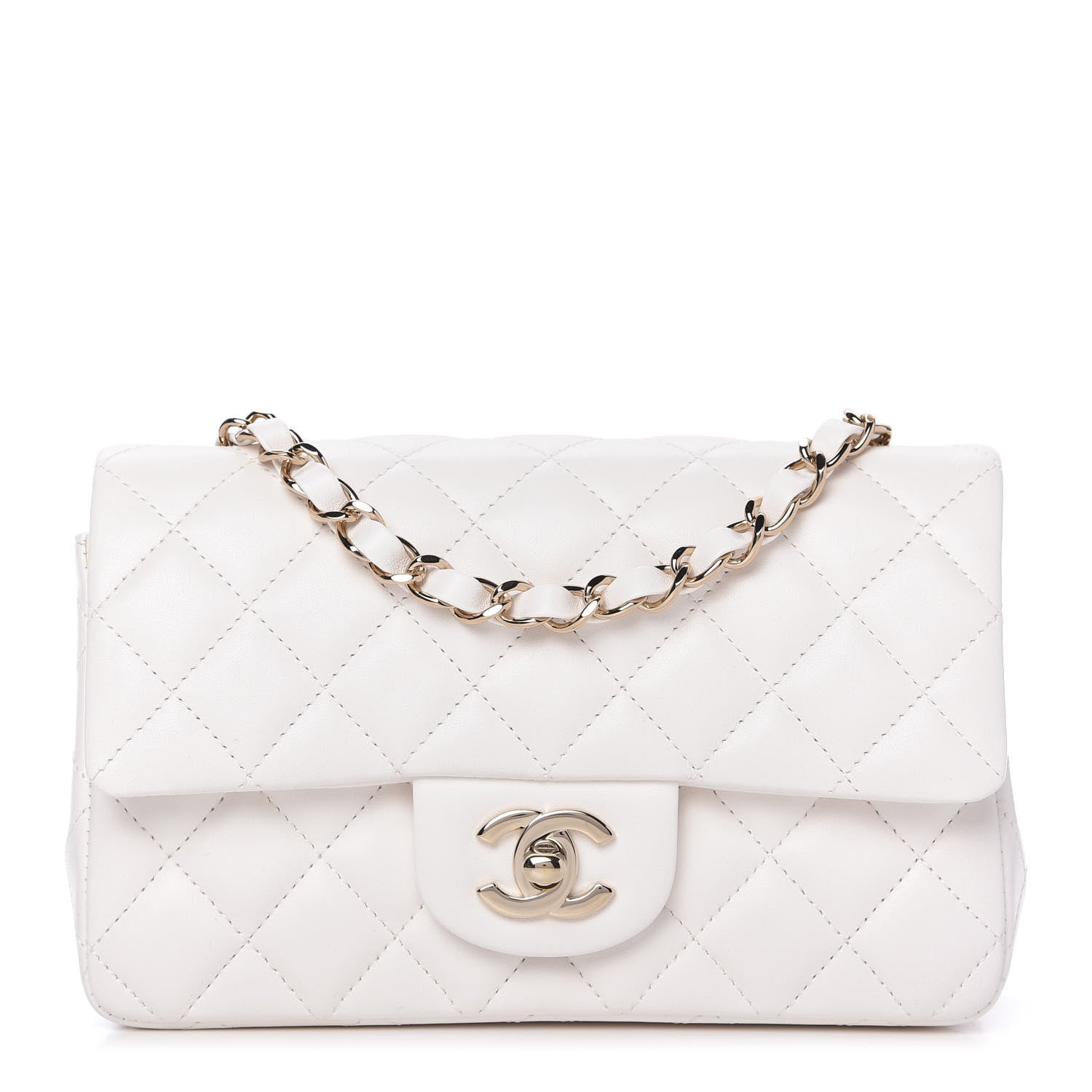 Chanel Lambskin Quilted Mini Rectangular Flap White 1 of 11