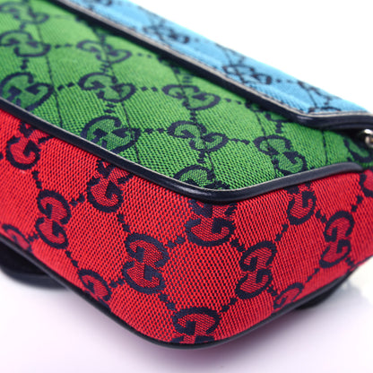 Gucci Monogram Multicolor Matelasse Diagonal Super Mini GG Marmont Shoulder Bag Light Blue Pink Blue Green Red 11 of 12