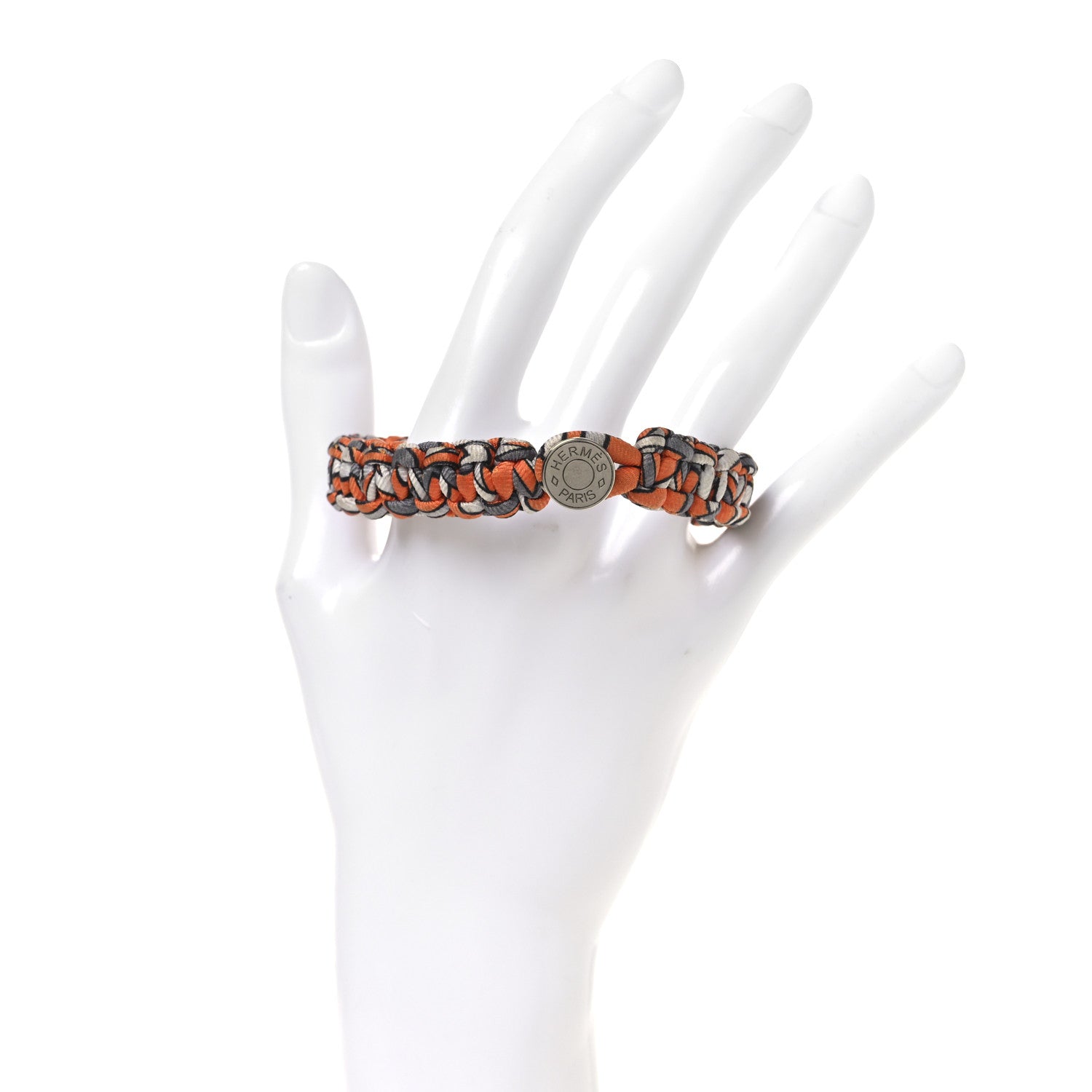 Hermes Silk Twill Kid Bracelet White Multicolor 2 of 4