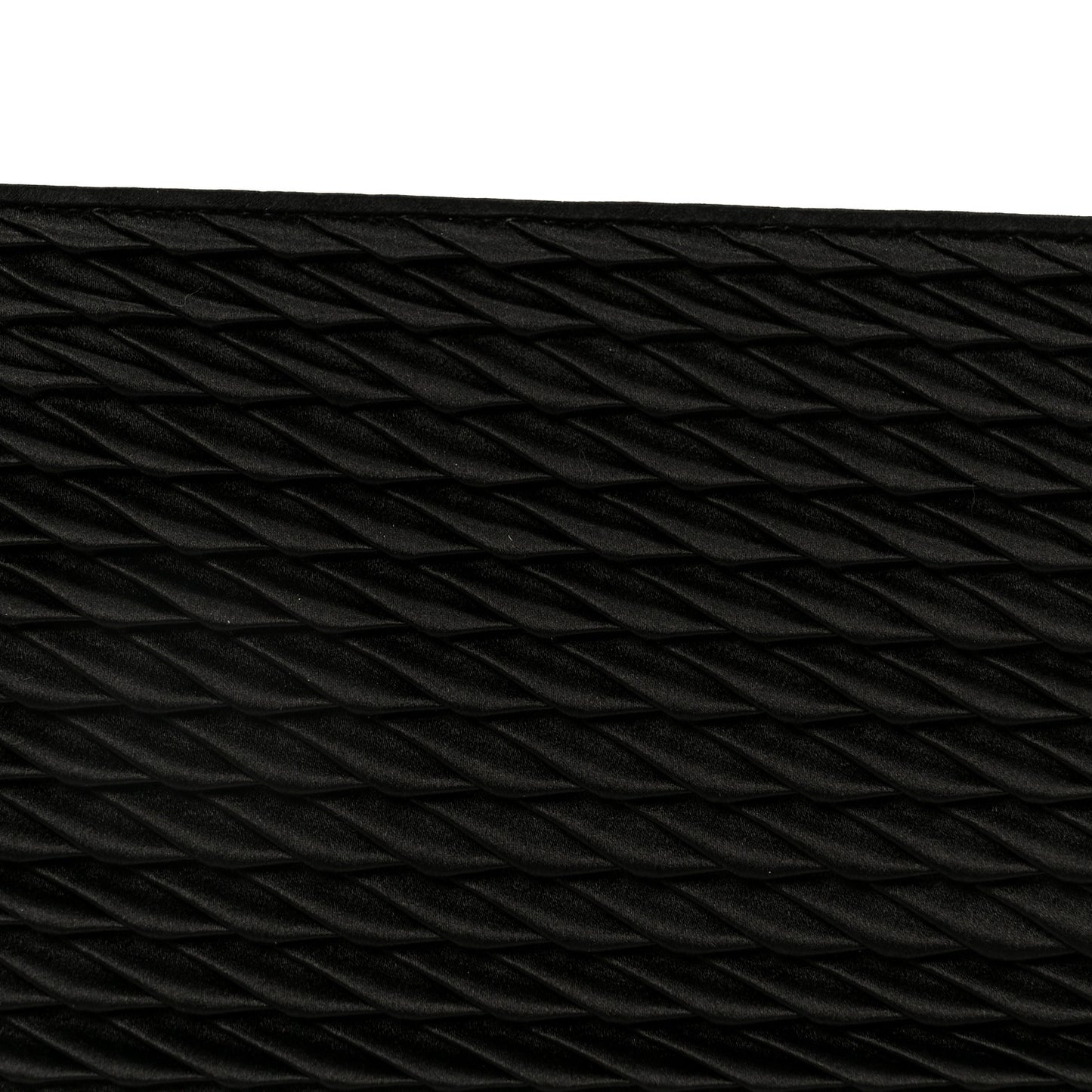 Satin Crystal Woven Clutch Black