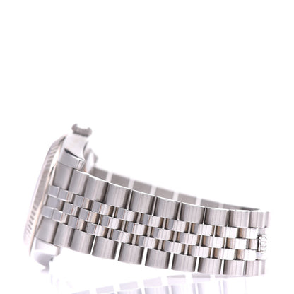 Rolex Stainless Steel 18K White Gold 36mm Oyster Perpetual Datejust Watch Black Jubilee Roman 116234 3 of 9
