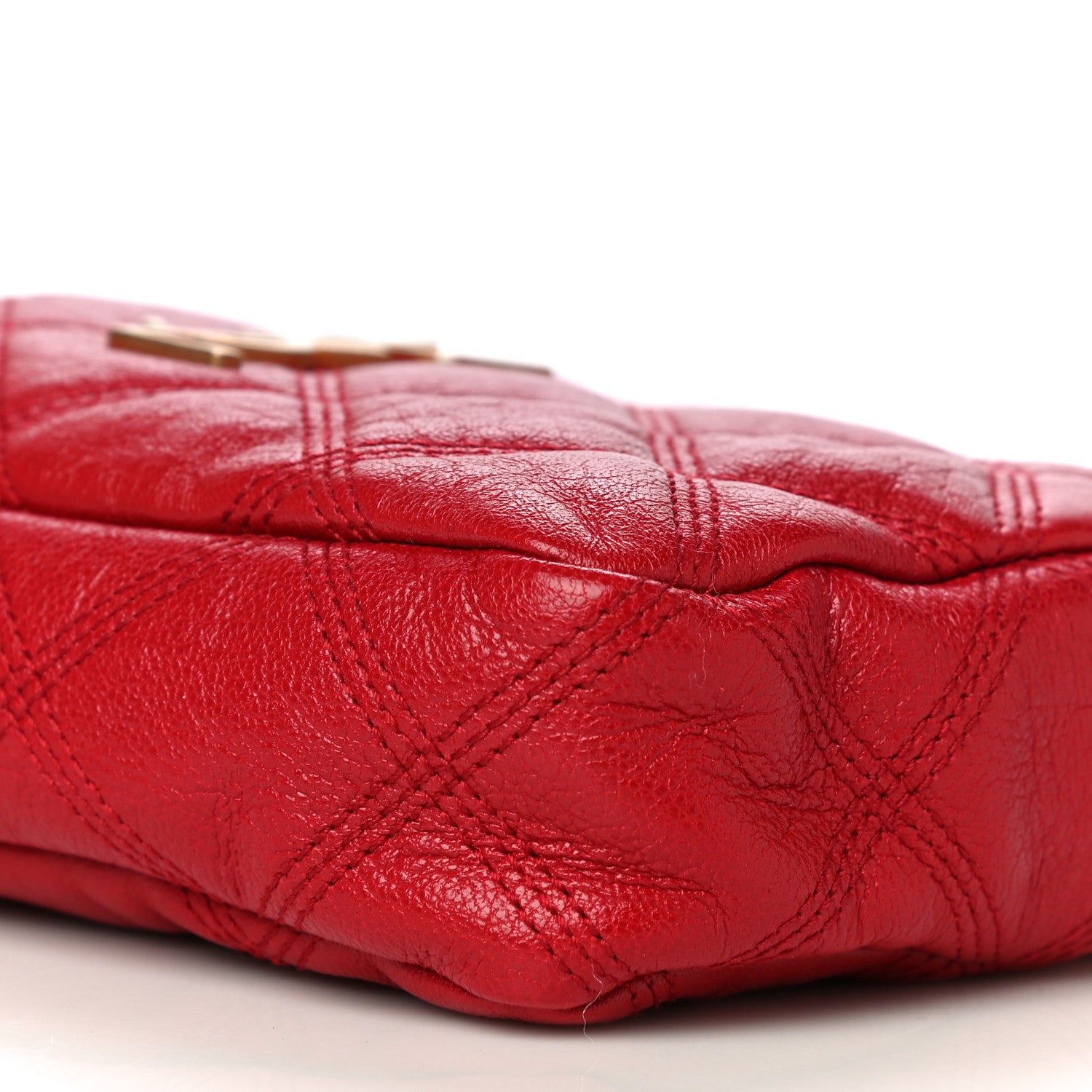 Saint Laurent Grained Lambskin Quilted Mini Becky Double Zip Bag Rouge Eros 10 of 15