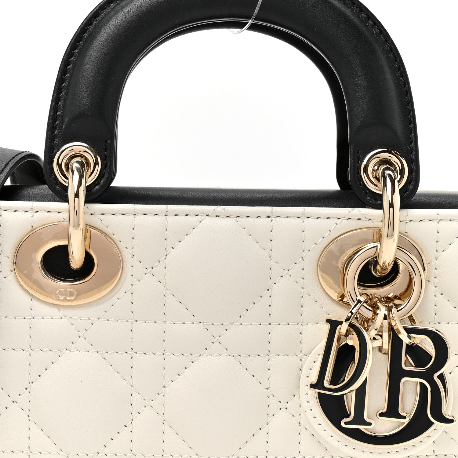 Christian Dior Lambskin Cannage Small Lady D-Joy Latte Black 7 of 9