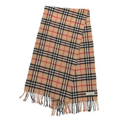 Burberry Cashmere House Check Fringe Scarf Camel 3 of 4
