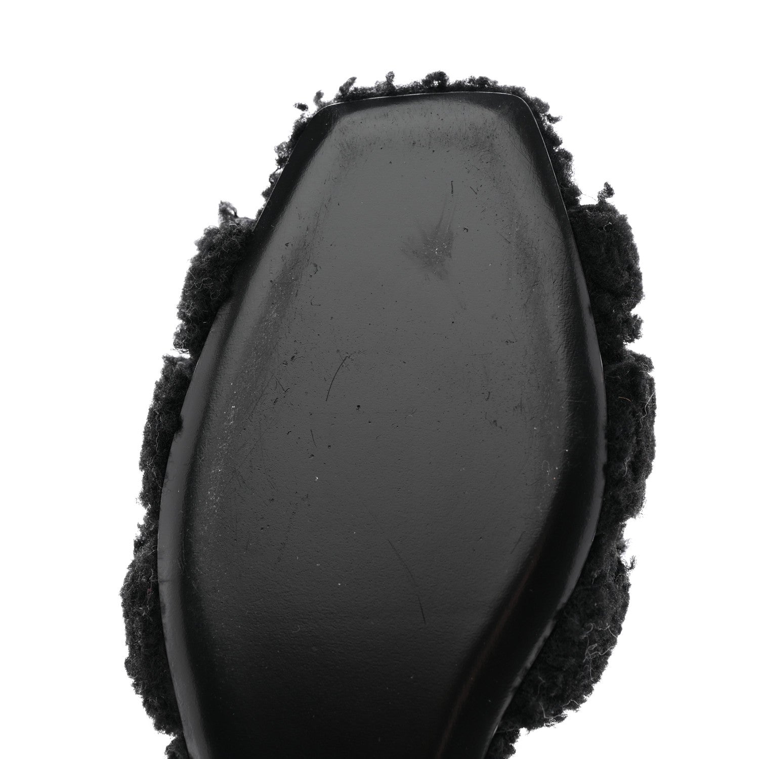 Saint Laurent Shearling Tribute Flat Mules 38.5 Black 11 of 13