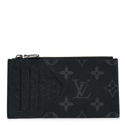 Louis Vuitton Monogram Eclipse Taiga Coin Card Holder 1 of 9