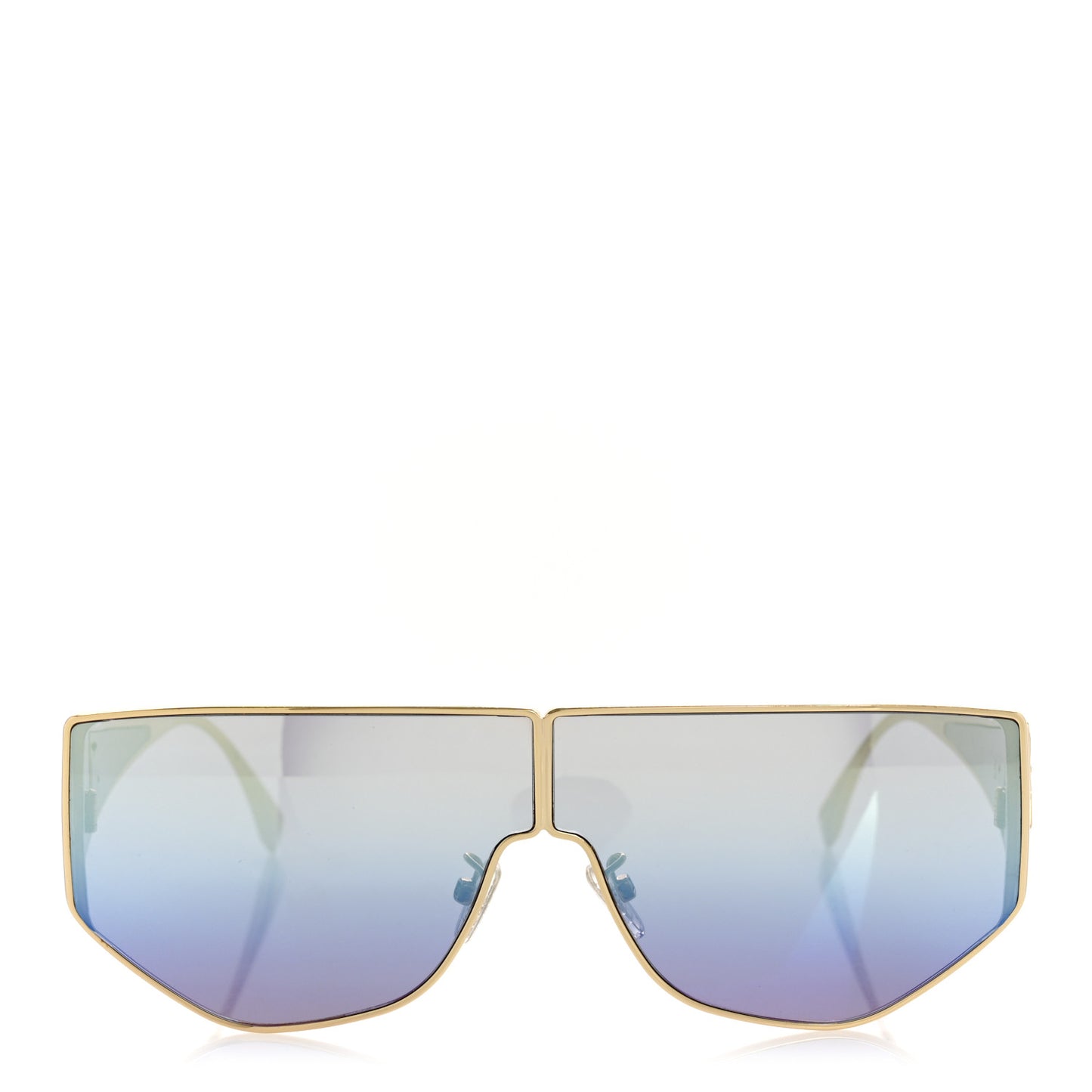 Metal Disco Geometric Sunglasses FE 40051/U Gold Blue Mirror