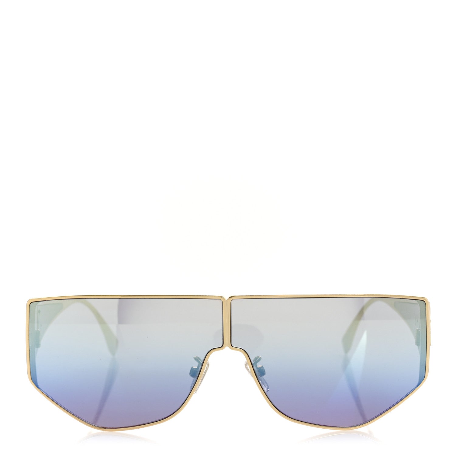 Fendi Metal Disco Geometric Sunglasses FE 40051/U Gold Blue Mirror 2 of 10