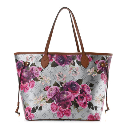 Louis Vuitton Metallic Monogram LV Garden Neverfull MM Silver 3 of 10