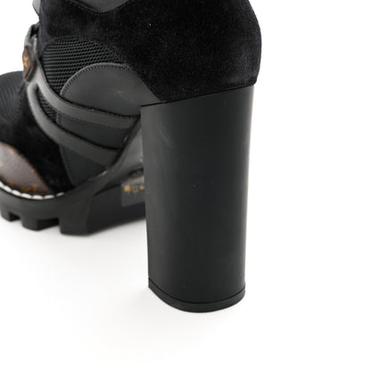Louis Vuitton Suede Calfskin Monogram Star Trail Ankle Boots 40 Black 10 of 14