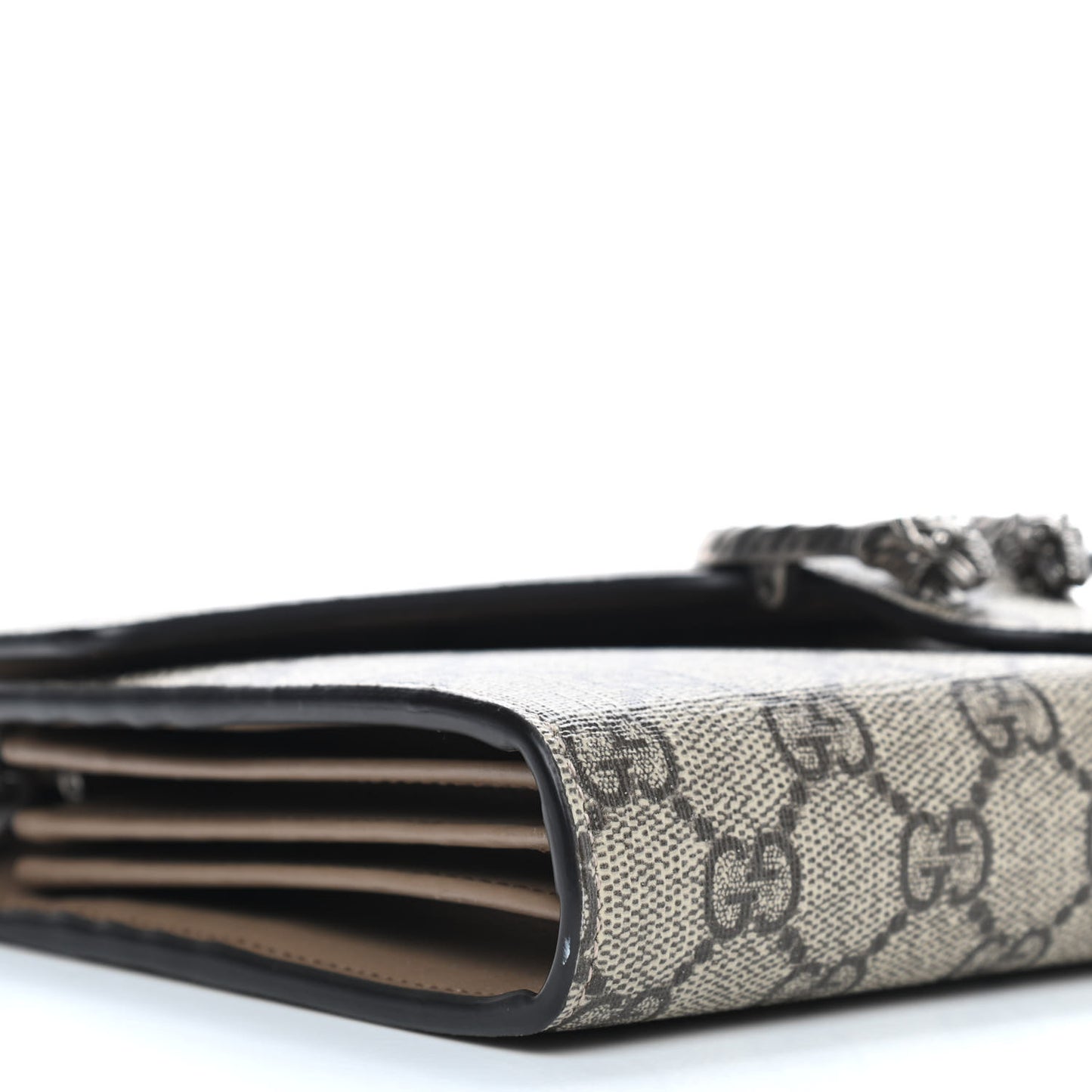 GG Supreme Monogram Mini Dionysus Chain Wallet Beige Taupe