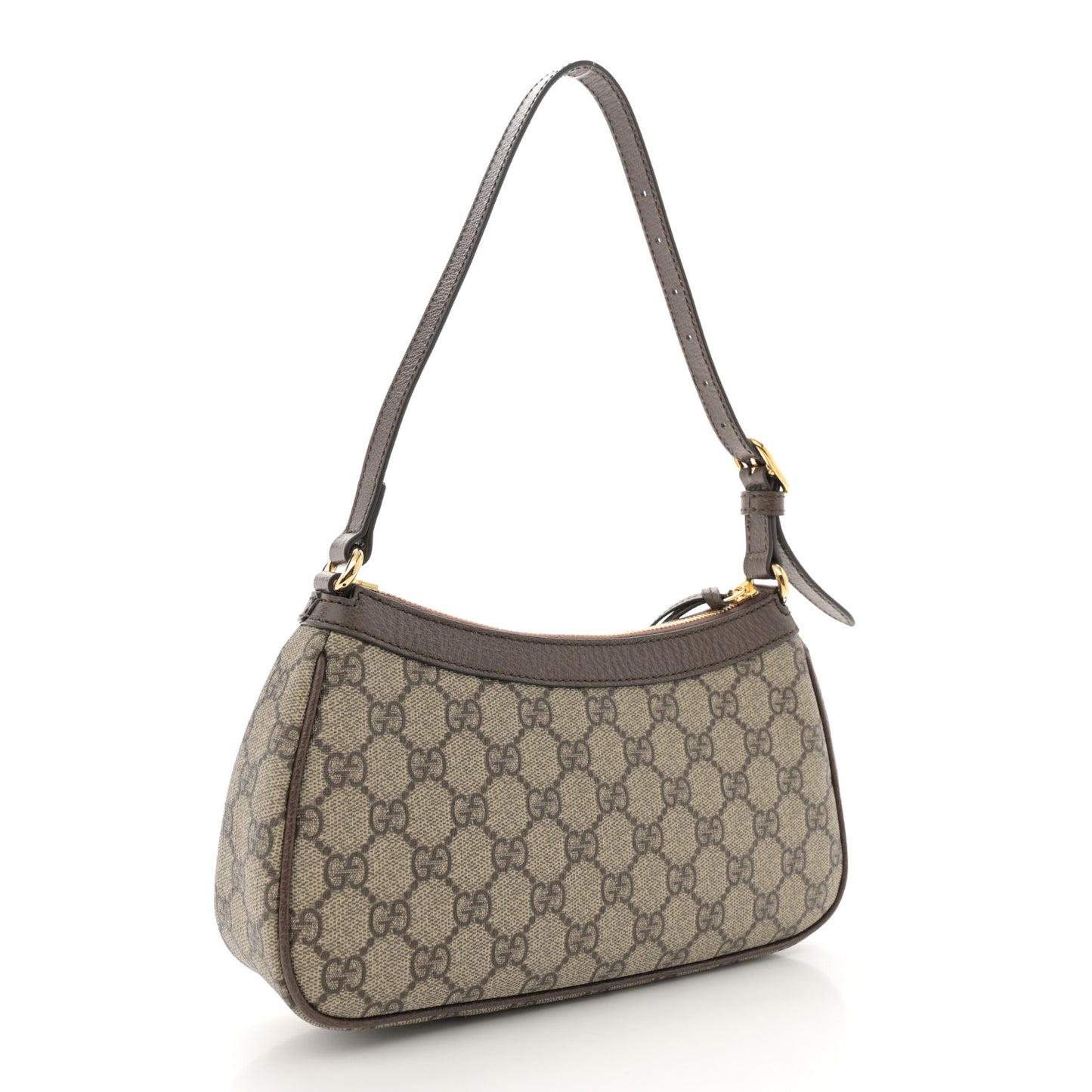 GG Supreme Monogram Textured Dollar Calfskin Small Ophidia Hobo Beige Ebony New Acero