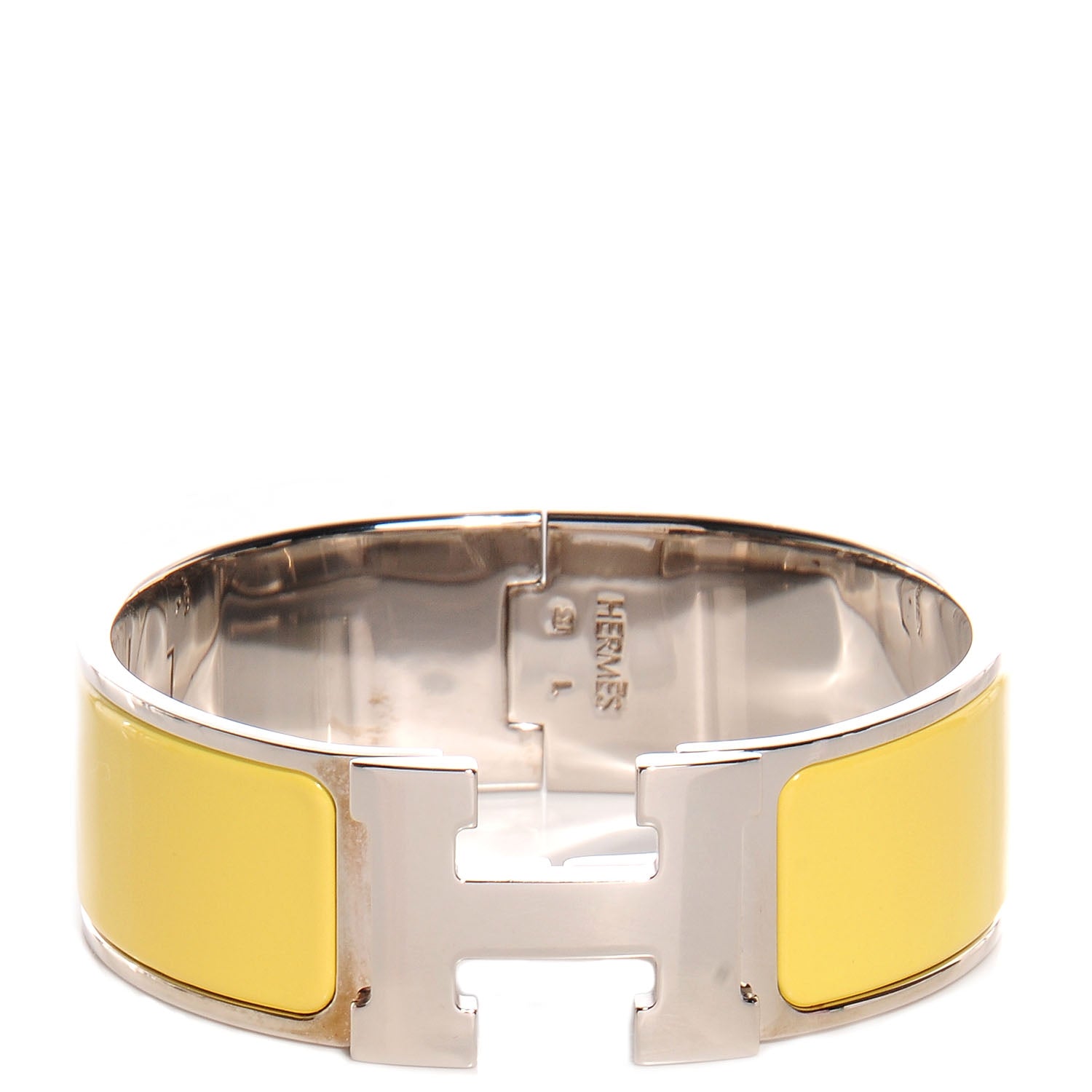 Hermes Enamel Wide Clic Clac H Bracelet PM Yellow 1 of 5