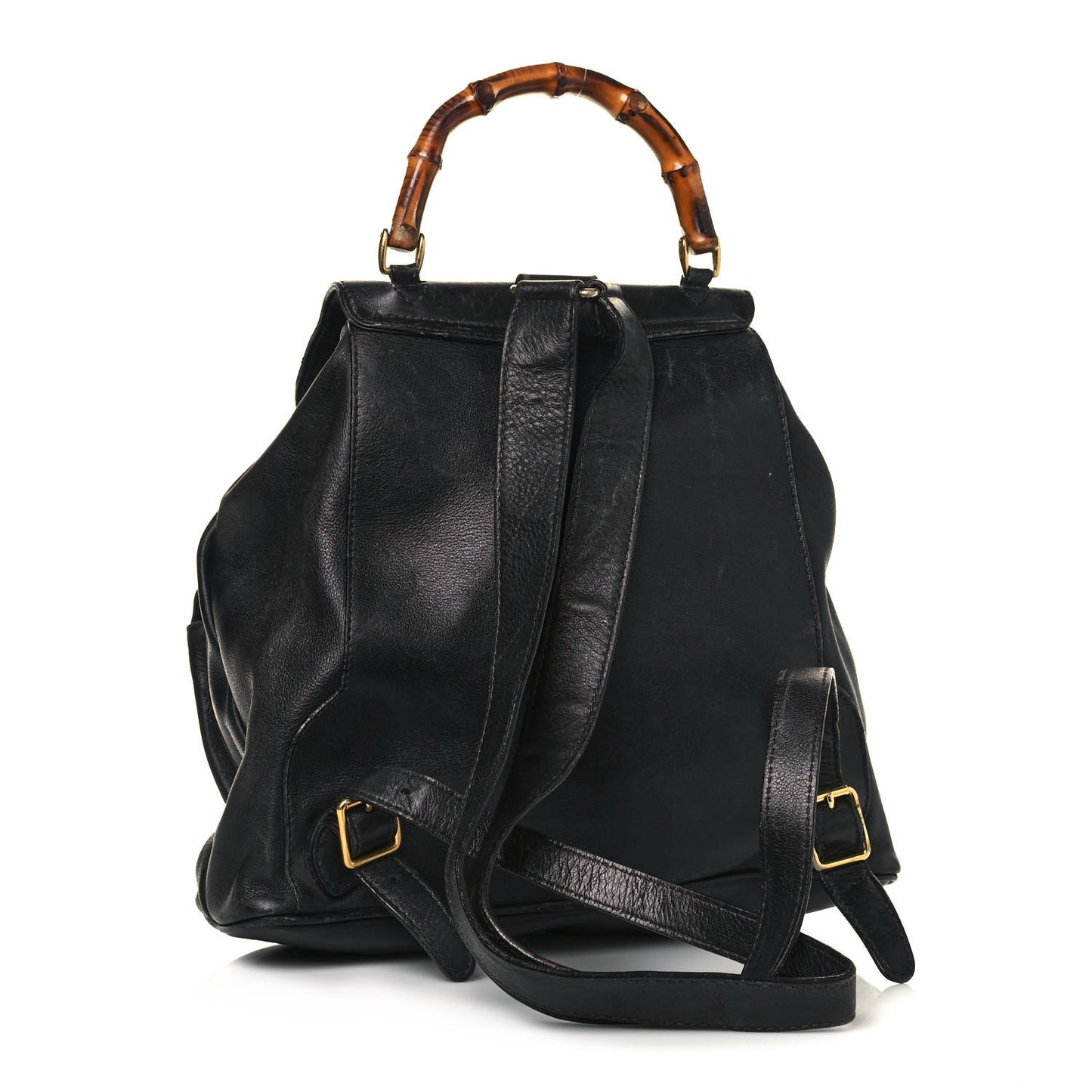 Calfskin Bamboo Backpack Black