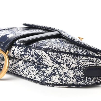 Christian Dior Canvas Embroidered Dioriviera Saddle Bag Blue 7 of 11