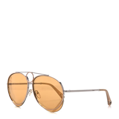 Chloe Metal Mirrored Romie Aviator Sunglasses CE144S Silver Copper 1 of 7