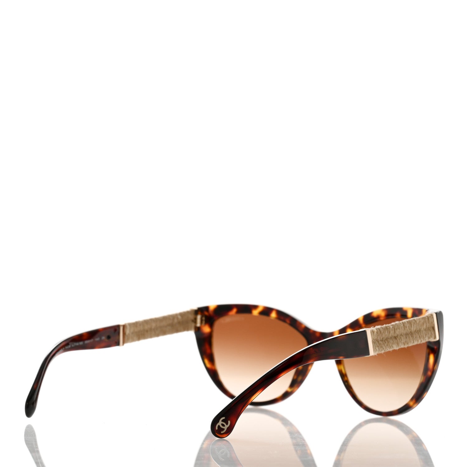 Chanel Acetate Rope Cat Eye Sunglasses 5409 Tortoise 4 of 9