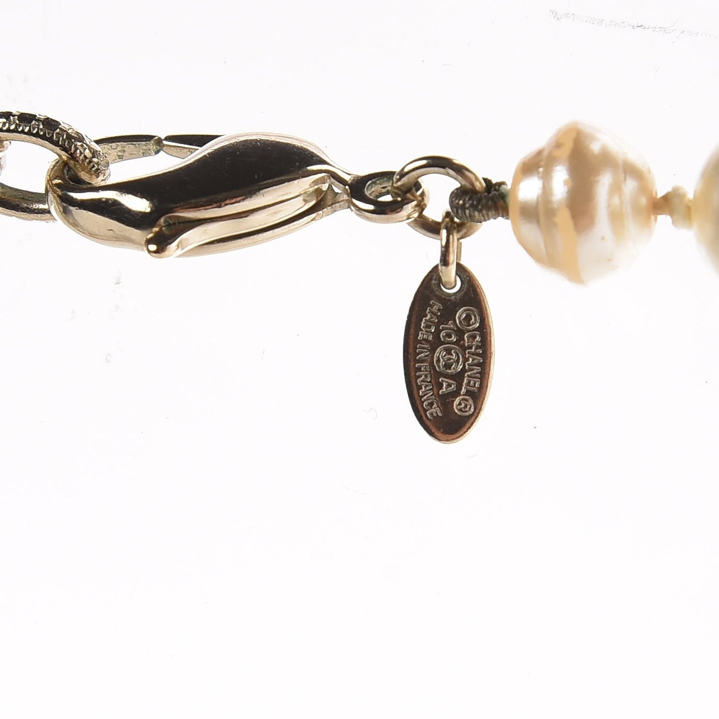 Pearl CC Short Necklace Gold