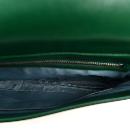 Gucci Calfskin Diagonal GG Medium Thiara Double Envelope Shoulder Bag Emerald Green Black 5 of 11