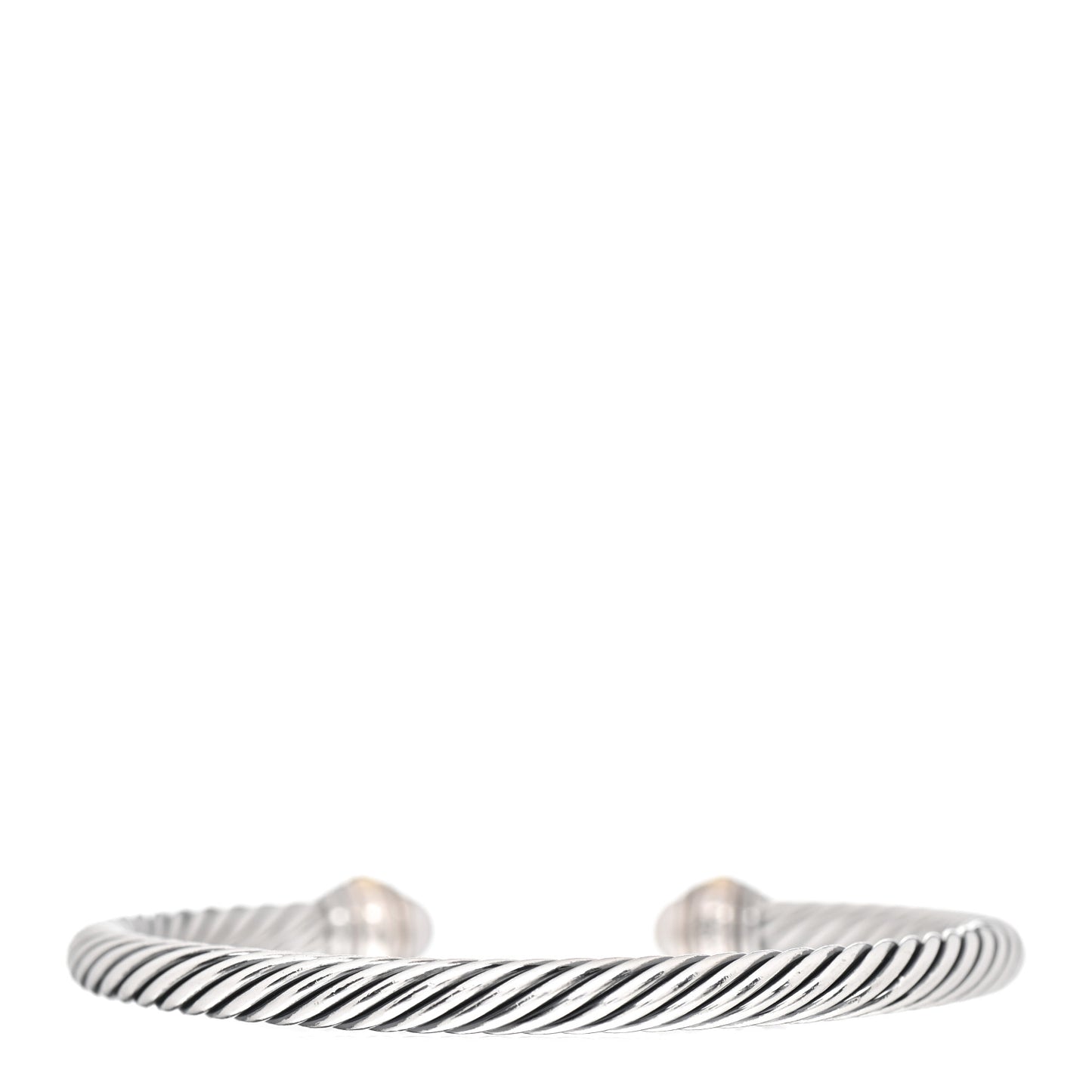 Sterling Silver 14K Yellow Gold Pearl 5mm Cable Classics Bracelet