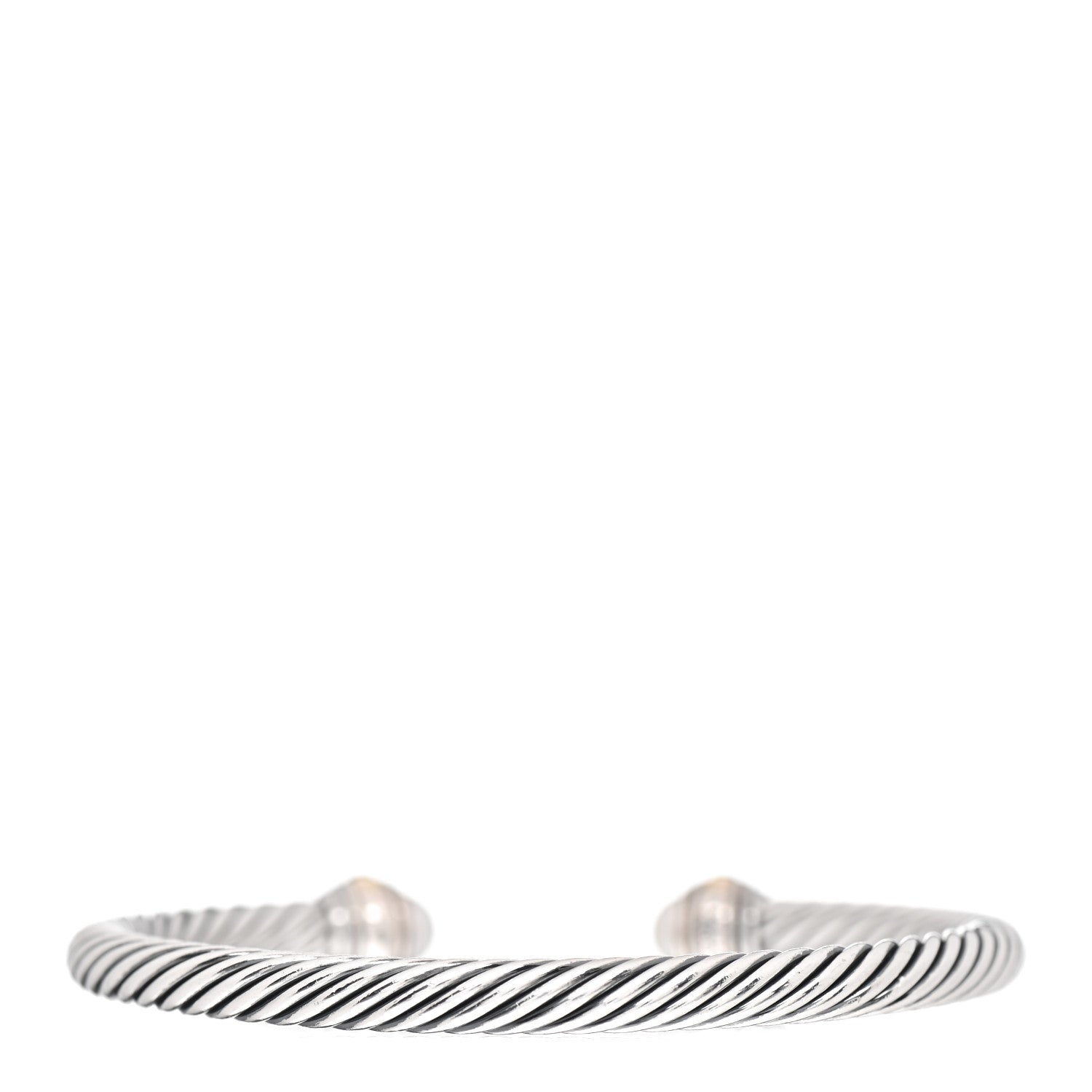 David Yurman Sterling Silver 14K Yellow Gold Pearl 5mm Cable Classics Bracelet 3 of 4