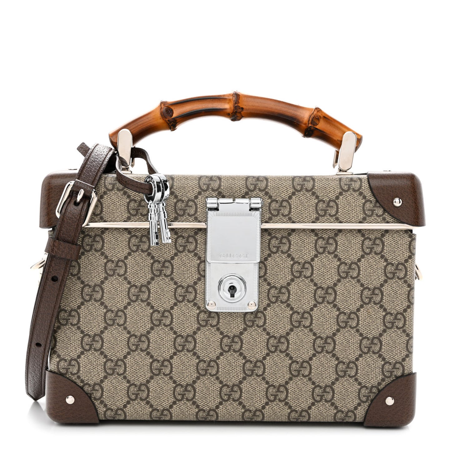 GG Supreme Monogram Globe-Trotter Beauty Case Brown