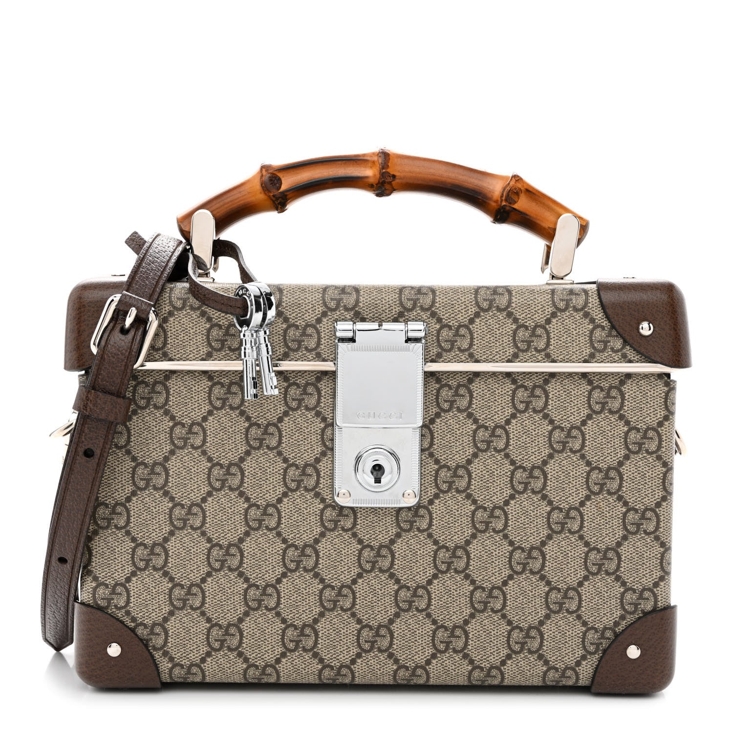 Gucci GG Supreme Monogram Globe-Trotter Beauty Case Brown 1 of 10