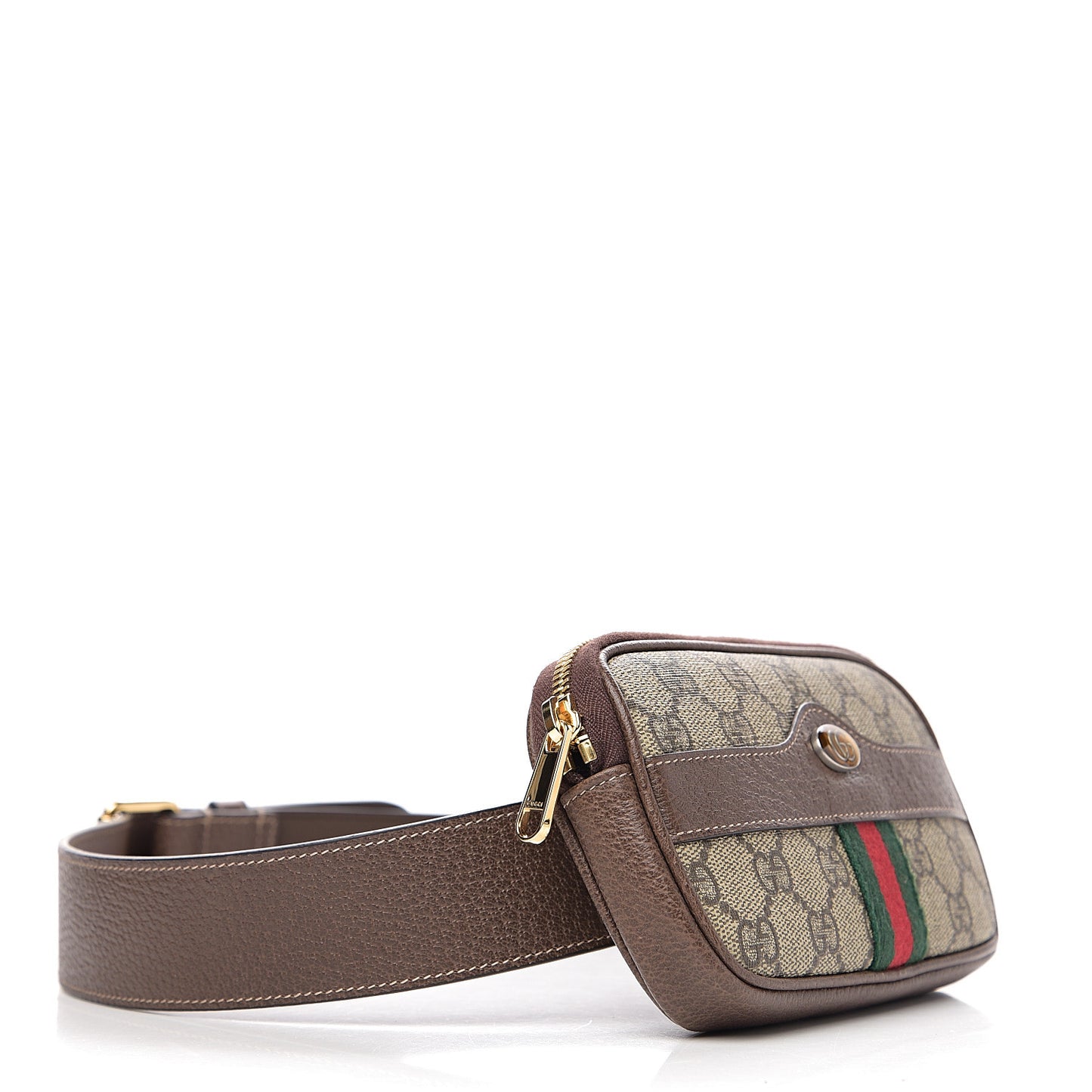GG Supreme Monogram Ophidia Belted iPhone Case 85 34 Dark Brown
