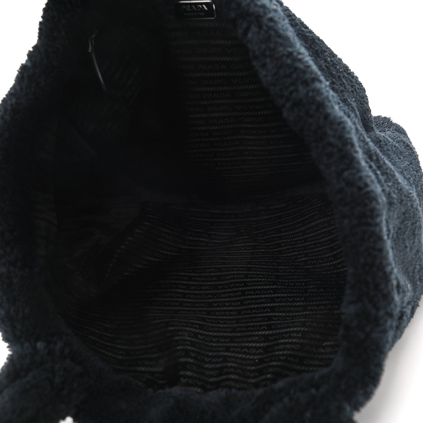 Terry Cloth Tote Bag Black White