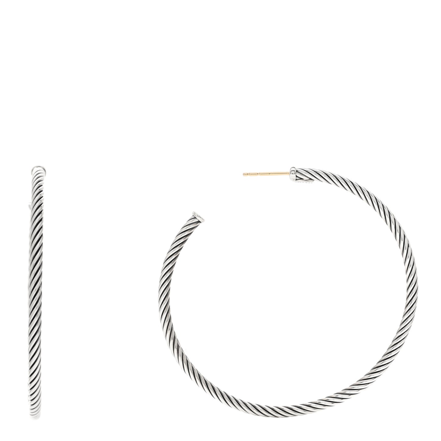 Sterling Silver Extra Large Cable Classics Hoop Earrings