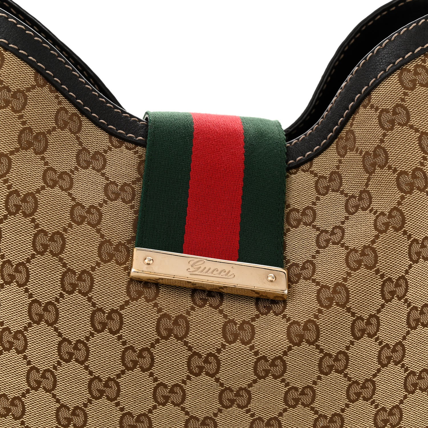 Gucci Monogram Large New Ladies Web Hobo Dark Brown 8 of 12