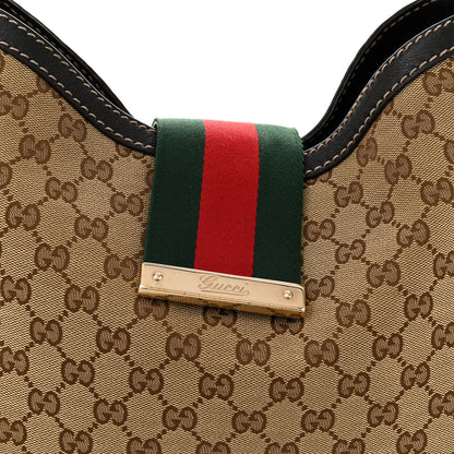 Gucci Monogram Large New Ladies Web Hobo Dark Brown 8 of 12